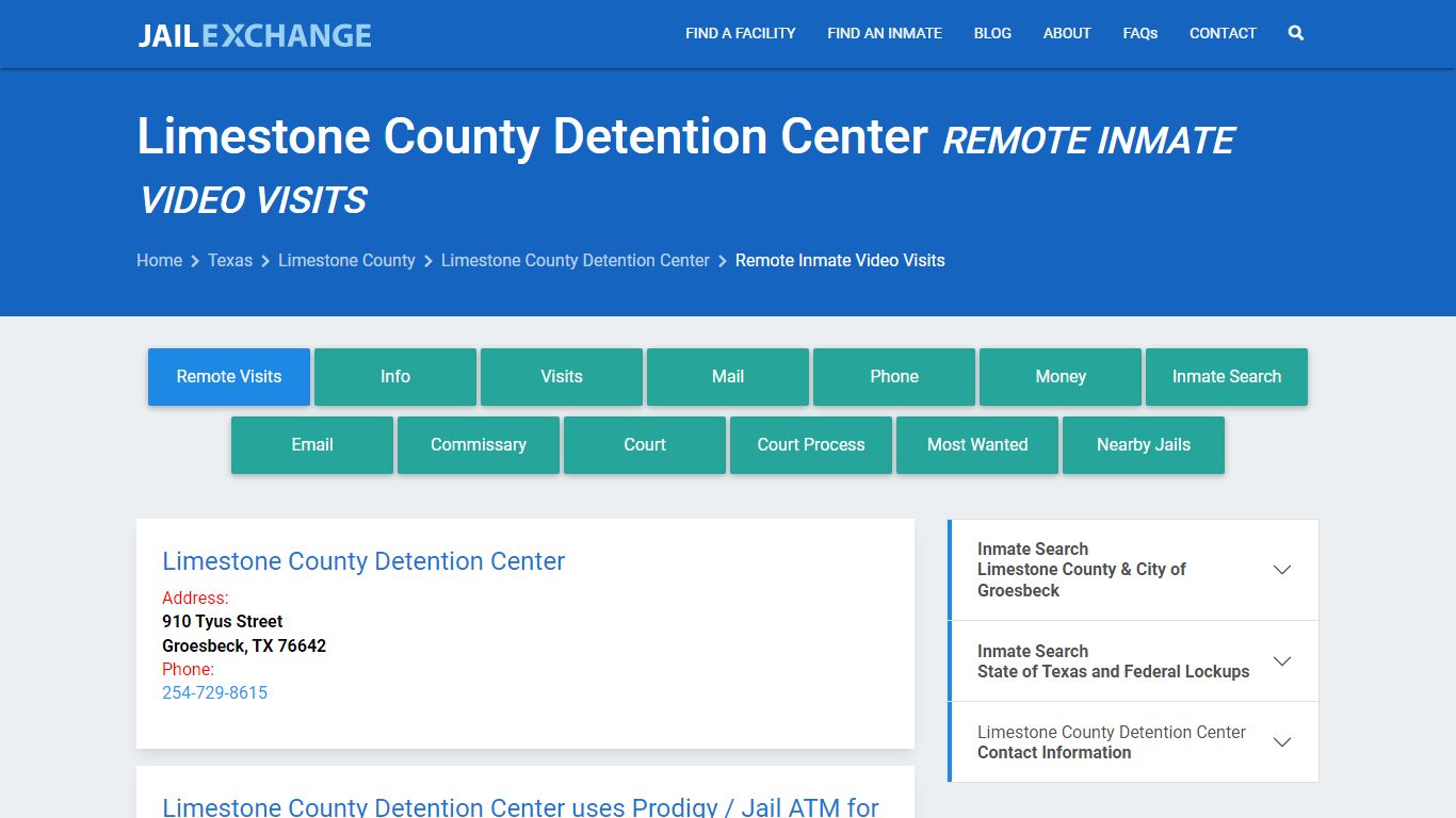 Video Visitation - Limestone County Detention Center, TX - Jail Exchange